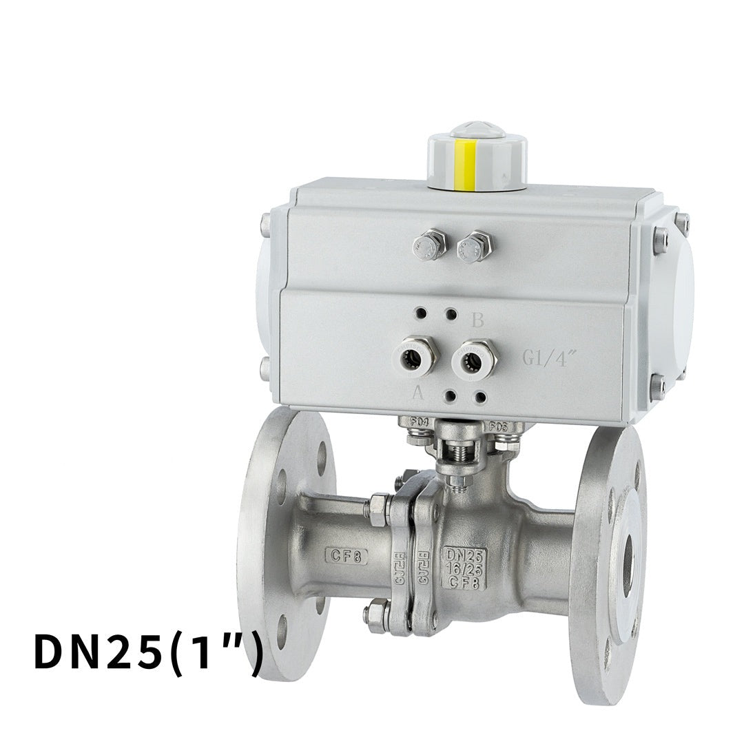 Nan valve Q641F-16P AT pneumatic stainless steel 304 flange ball valve ...