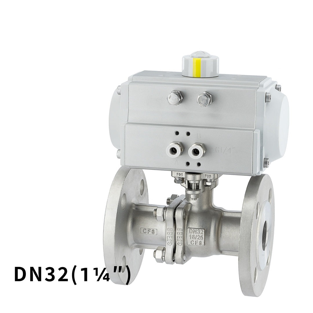 Nan valve Q641F-16P AT pneumatic stainless steel 304 flange ball valve ...