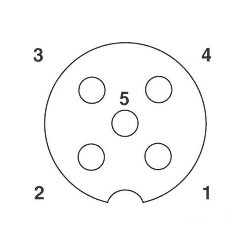 Phoenix 5-core shielded M12 straight Y-type distributor SAC-5PY-F/2XM ...